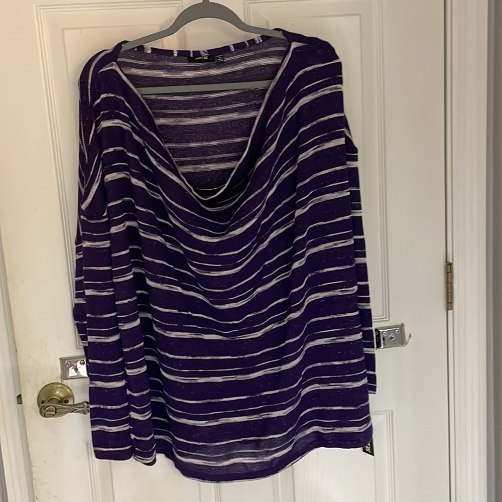 NWT Purple Striped Lightweight Sweater